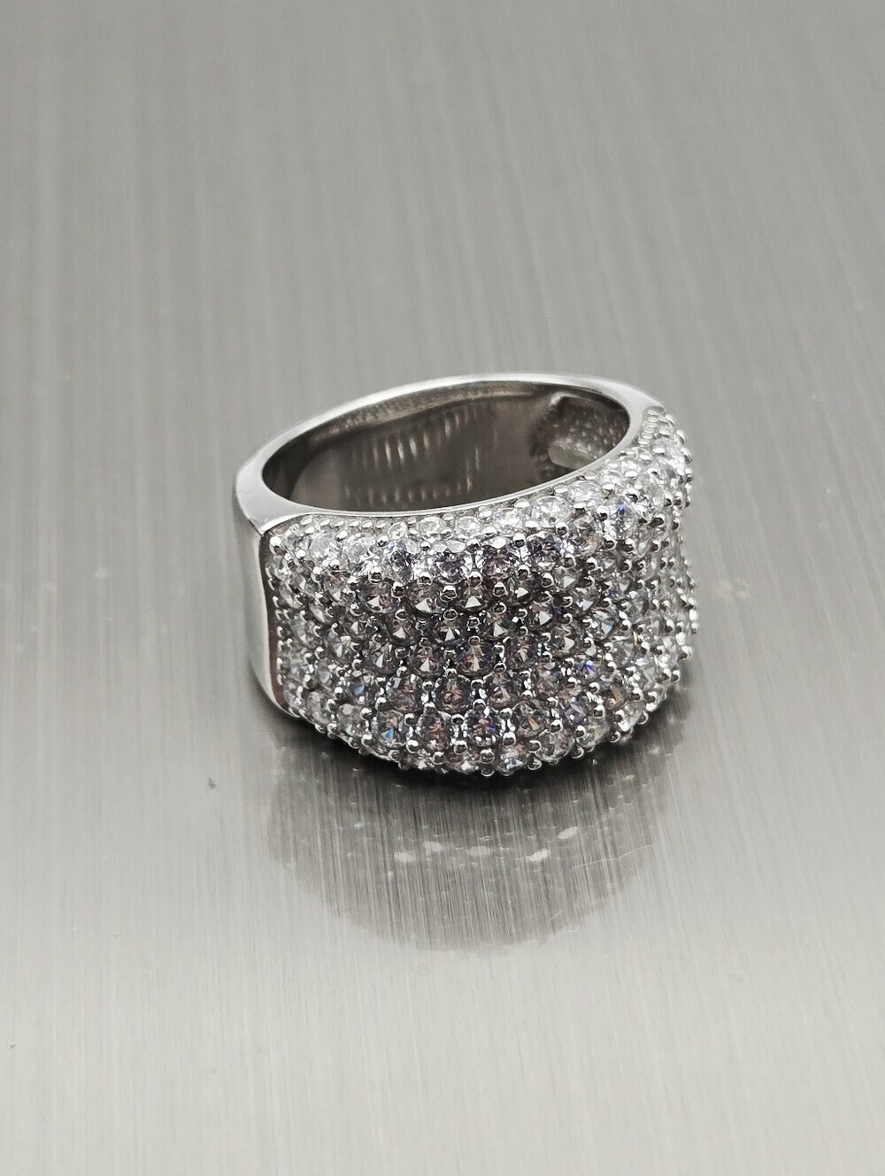 Sterling Sliver Ring Sw 925 CZ Ring Size 7.25 Weight 8g - Picture 8 of 17